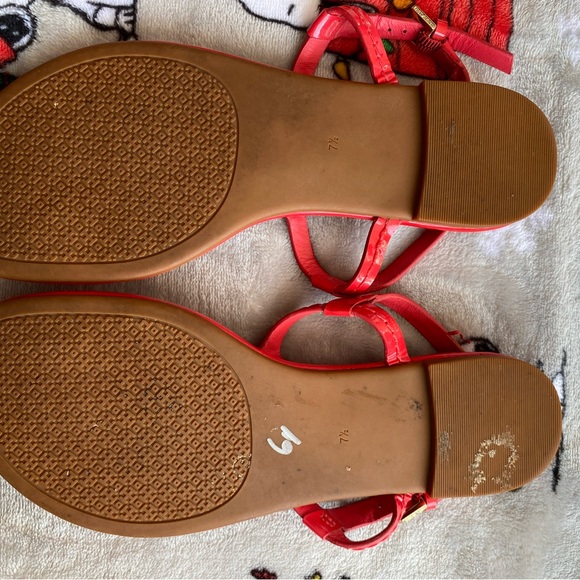 Tory Burch Dillan Ruby Jewel Patent Leather Flat Sandal size 7.5 - Picture 6 of 6